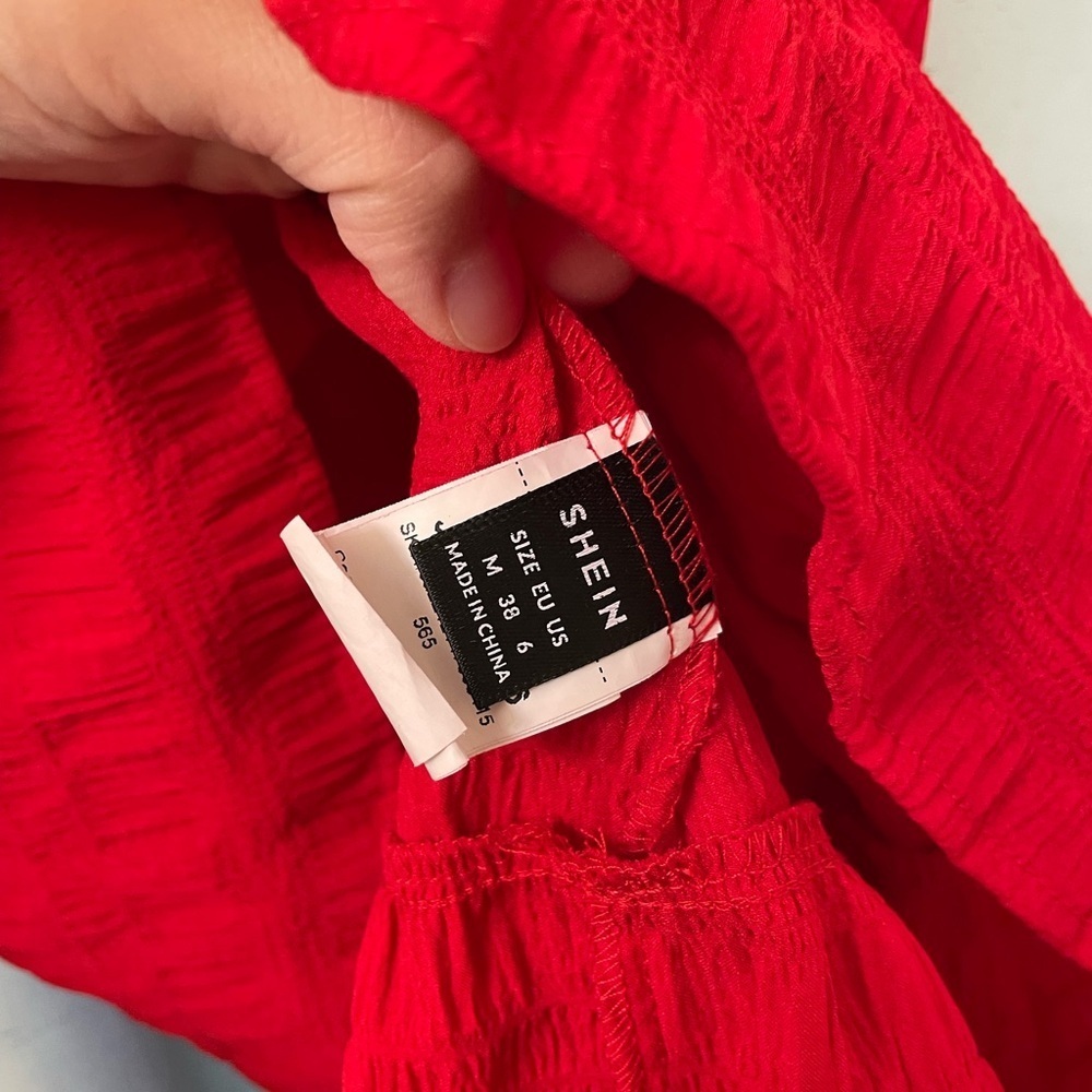 Red Ruffle Sleeve Dress - Picture 8 of 8
